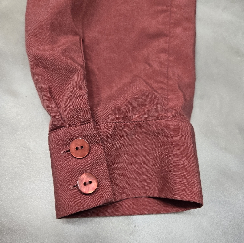 Eileen Fisher Salmon Color Soft Fall Button Up Sh… - image 7